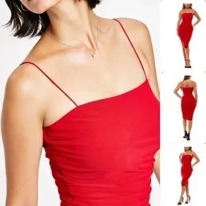 strapless mesh midi dress Rima Strapless Mesh Ruched Midi Dress – VICI